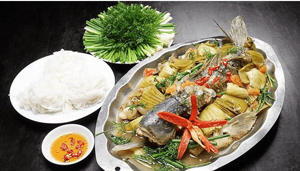 Món cá chép chuỗi ngọc om dưa đặc sản Việt Nam