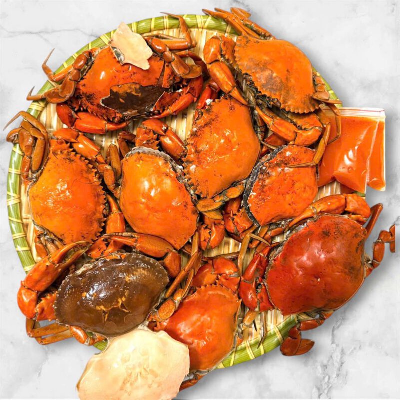 Cua cốm 2 da Cà Mau hấp chín